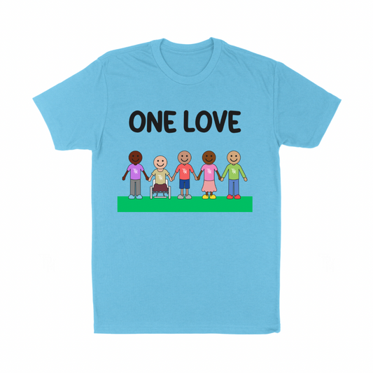 Coral Blue One Love Tee